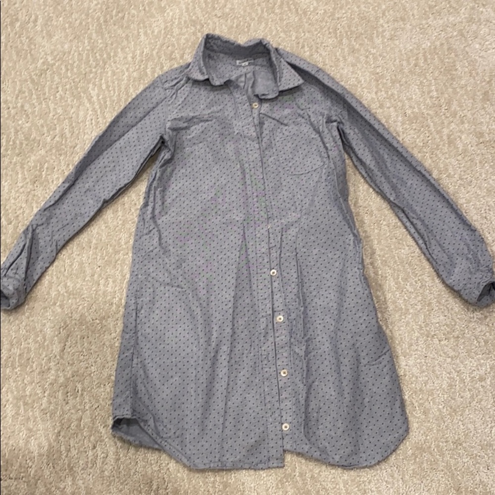 Steven Alan polka dot button down tunic S.